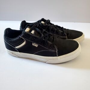 Vans Black and White Sneakers with Classic Skate Style Size 6